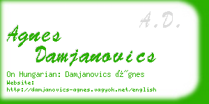 agnes damjanovics business card